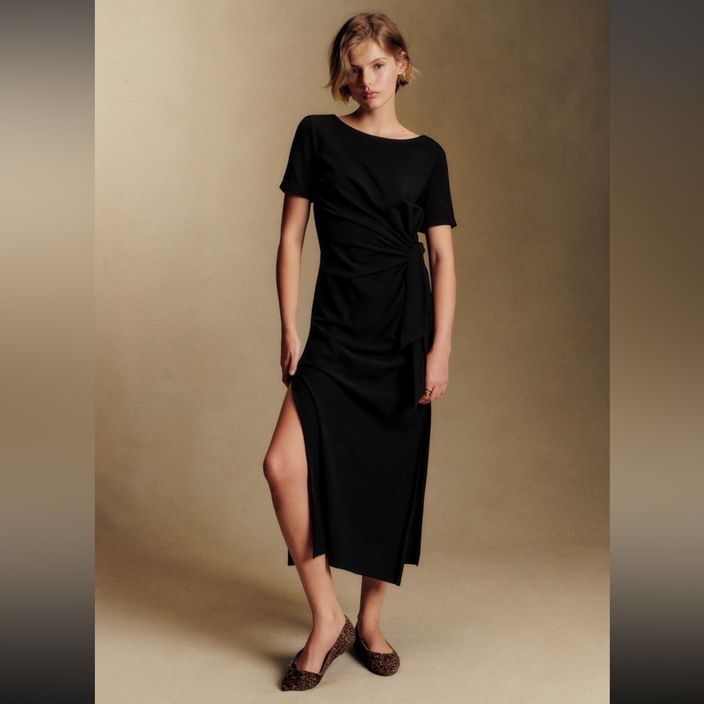 Sezane Pippa Black Midi Dress